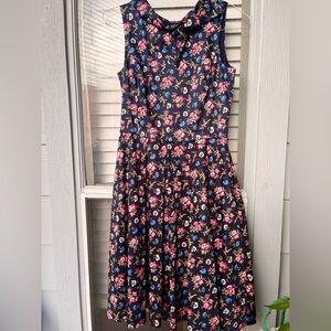 Brooks Brothers Floral Bow Neck Dress